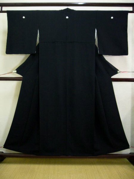 Photo1: Vintage Japanese 3 Black KIMONOs assort Silk (1)