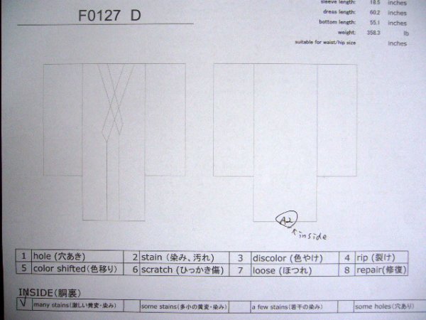Photo13: CL0622A KOMON dyed (Grade B) and NAGOYA OBI sash (Grade B) (13)