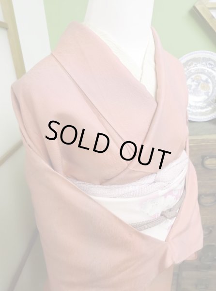 Photo4: CL0622D IROMUJI plain colored (Grade A) and NAGOYA OBI sash (Grade A) (4)