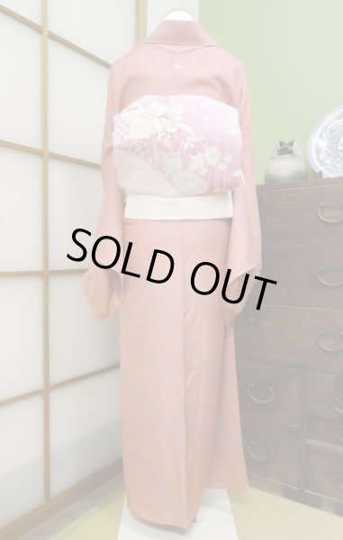 Photo5: CL0622D IROMUJI plain colored (Grade A) and NAGOYA OBI sash (Grade A) (5)