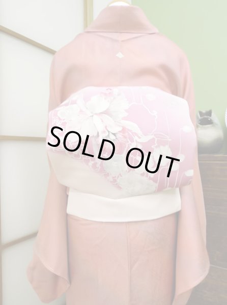 Photo6: CL0622D IROMUJI plain colored (Grade A) and NAGOYA OBI sash (Grade A) (6)