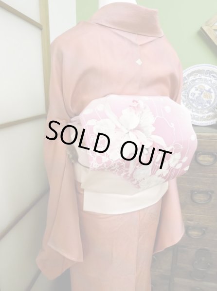 Photo7: CL0622D IROMUJI plain colored (Grade A) and NAGOYA OBI sash (Grade A) (7)