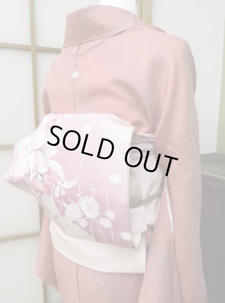 Photo8: CL0622D IROMUJI plain colored (Grade A) and NAGOYA OBI sash (Grade A) (8)