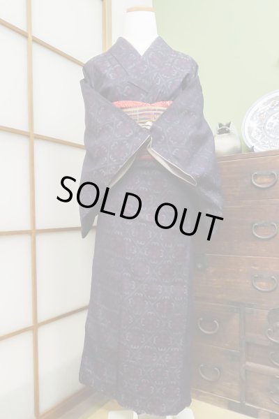 Photo1: CL0622E TSUMUGI pongee (Grade A) and FUKURO OBI sash (Grade A) (1)