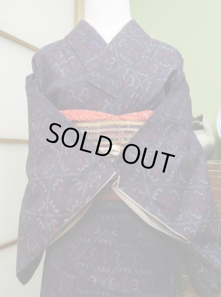 Photo2: CL0622E TSUMUGI pongee (Grade A) and FUKURO OBI sash (Grade A) (2)