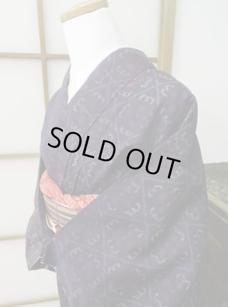 Photo3: CL0622E TSUMUGI pongee (Grade A) and FUKURO OBI sash (Grade A) (3)