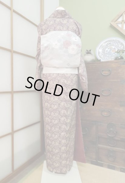 Photo5: CL0622F KOMON dyed (Grade B) and FUKURO NAGOYA Obi (Grade B) (5)