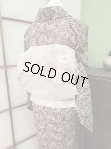 Photo8: CL0622F KOMON dyed (Grade B) and FUKURO NAGOYA Obi (Grade B) (8)