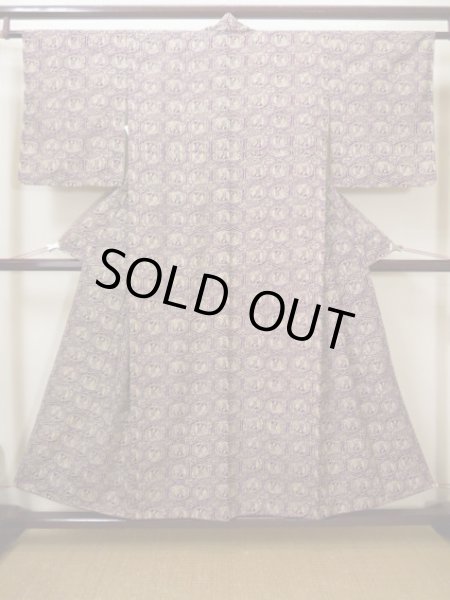 Photo9: CL0622F KOMON dyed (Grade B) and FUKURO NAGOYA Obi (Grade B) (9)