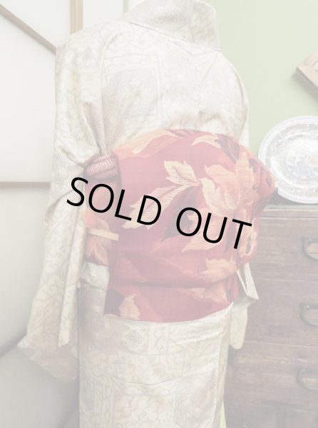 Photo7: CL0622G KOMON dyed (Grade A) and FUKURO NAGOYA Obi (Grade B) (7)