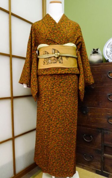 Photo1: CL0622H KOMON dyed (Grade A) and NAGOYA OBI sash (Grade B) (1)