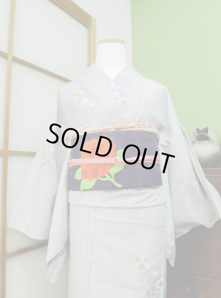 Photo2: CL0622I TSUMUGI pongee (Grade A) and NAGOYA OBI sash (Grade A+) (2)