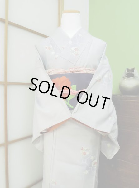 Photo3: CL0622I TSUMUGI pongee (Grade A) and NAGOYA OBI sash (Grade A+) (3)