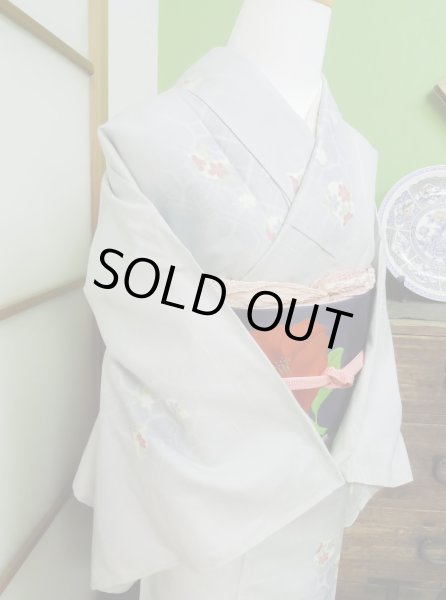 Photo5: CL0622I TSUMUGI pongee (Grade A) and NAGOYA OBI sash (Grade A+) (5)