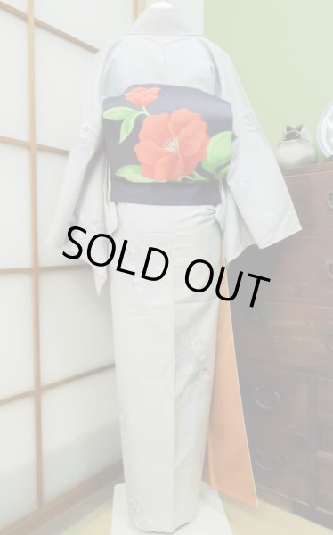 Photo6: CL0622I TSUMUGI pongee (Grade A) and NAGOYA OBI sash (Grade A+) (6)