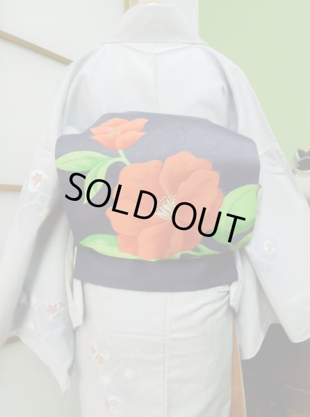 Photo7: CL0622I TSUMUGI pongee (Grade A) and NAGOYA OBI sash (Grade A+) (7)