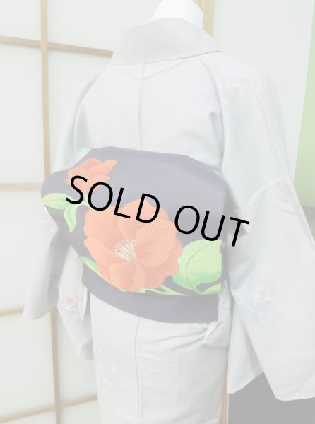 Photo9: CL0622I TSUMUGI pongee (Grade A) and NAGOYA OBI sash (Grade A+) (9)