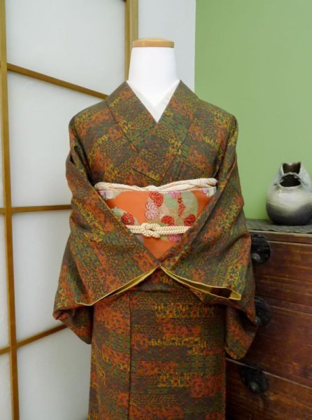 Photo3: CL0622J KOMON dyed (Grade A) and NAGOYA OBI sash (Grade C) (3)