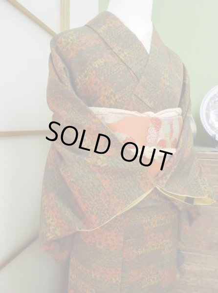 Photo4: CL0622J KOMON dyed (Grade A) and NAGOYA OBI sash (Grade C) (4)