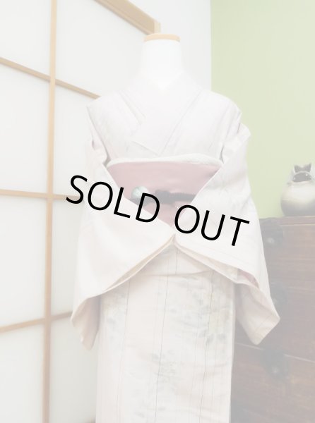 Photo3: CL0622K TSUMUGI pongee (Grade A) and NAGOYA OBI sash (Grade A) (3)