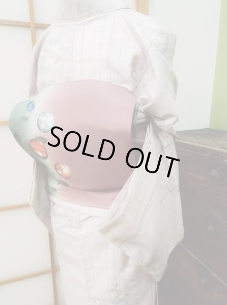 Photo7: CL0622K TSUMUGI pongee (Grade A) and NAGOYA OBI sash (Grade A) (7)