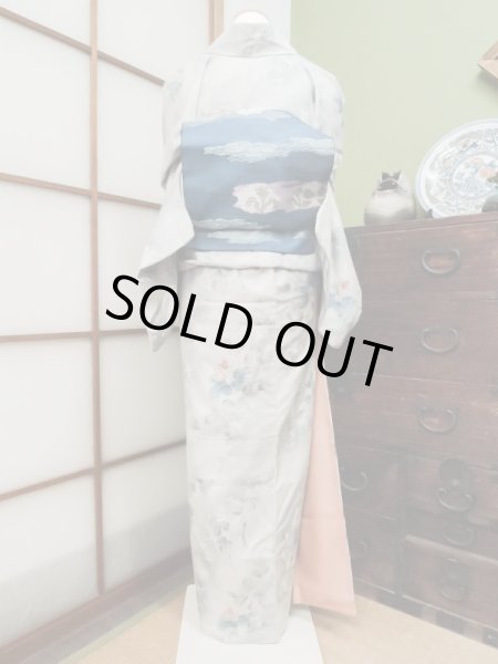 Photo2: CL1014A TSUMUGI pongee (Grade A) and NAGOYA OBI sash (Grade B) (2)