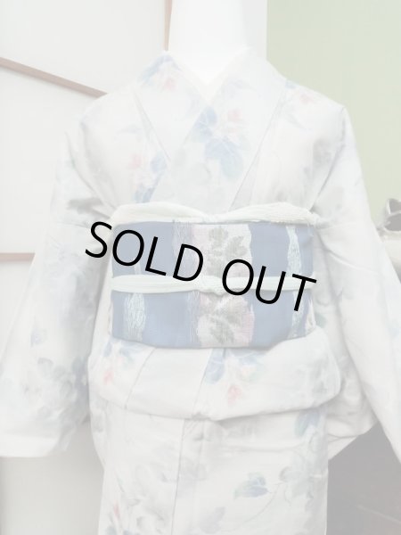 Photo3: CL1014A TSUMUGI pongee (Grade A) and NAGOYA OBI sash (Grade B) (3)