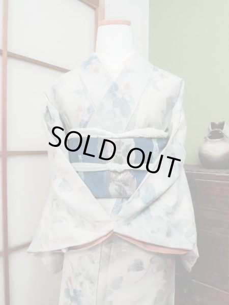 Photo4: CL1014A TSUMUGI pongee (Grade A) and NAGOYA OBI sash (Grade B) (4)