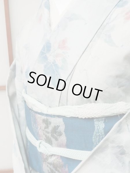 Photo6: CL1014A TSUMUGI pongee (Grade A) and NAGOYA OBI sash (Grade B) (6)