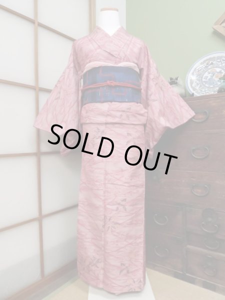 Photo1: CL1014B TOKAMACHI TSUMUGI pongee (Grade B) and FUKURO NAGOYA Obi (Grade A) (1)