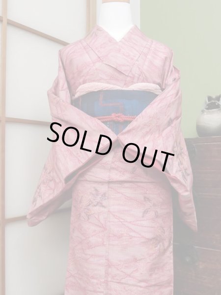 Photo4: CL1014B TOKAMACHI TSUMUGI pongee (Grade B) and FUKURO NAGOYA Obi (Grade A) (4)