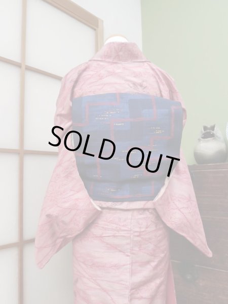 Photo7: CL1014B TOKAMACHI TSUMUGI pongee (Grade B) and FUKURO NAGOYA Obi (Grade A) (7)