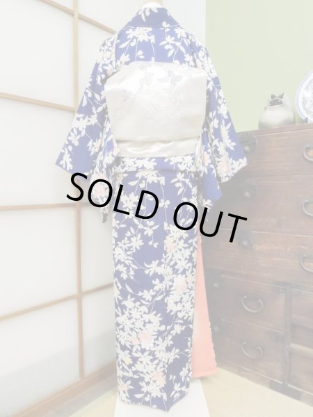 Photo2: CL1014E KOMON dyed (Grade A) and NAGOYA OBI sash (Grade A) (2)