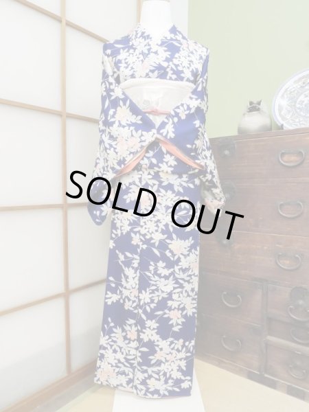 Photo3: CL1014E KOMON dyed (Grade A) and NAGOYA OBI sash (Grade A) (3)