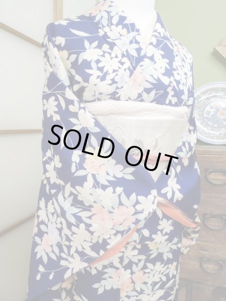 Photo4: CL1014E KOMON dyed (Grade A) and NAGOYA OBI sash (Grade A) (4)