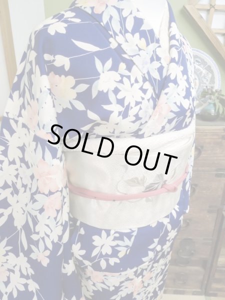 Photo6: CL1014E KOMON dyed (Grade A) and NAGOYA OBI sash (Grade A) (6)