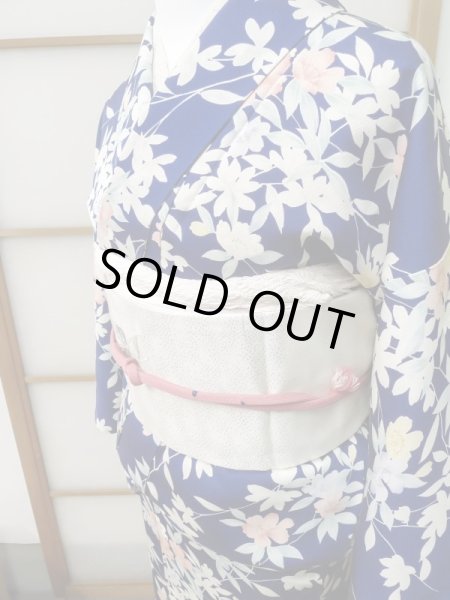 Photo7: CL1014E KOMON dyed (Grade A) and NAGOYA OBI sash (Grade A) (7)