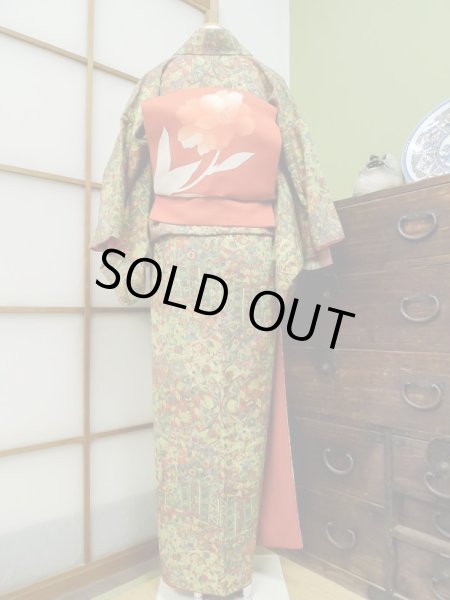 Photo2: CL1014F KOMON dyed (Grade A) and NAGOYA OBI sash (Grade A+) (2)