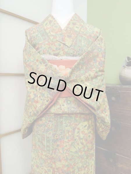 Photo4: CL1014F KOMON dyed (Grade A) and NAGOYA OBI sash (Grade A+) (4)