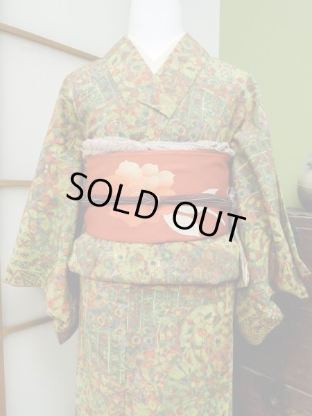 Photo5: CL1014F KOMON dyed (Grade A) and NAGOYA OBI sash (Grade A+) (5)