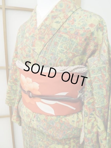 Photo7: CL1014F KOMON dyed (Grade A) and NAGOYA OBI sash (Grade A+) (7)