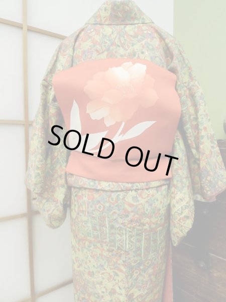 Photo8: CL1014F KOMON dyed (Grade A) and NAGOYA OBI sash (Grade A+) (8)