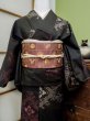 Photo4: CL1014G OSHIMA TSUMGI pongee (Grade B) and FUKURO OBI sash (Grade A) (4)