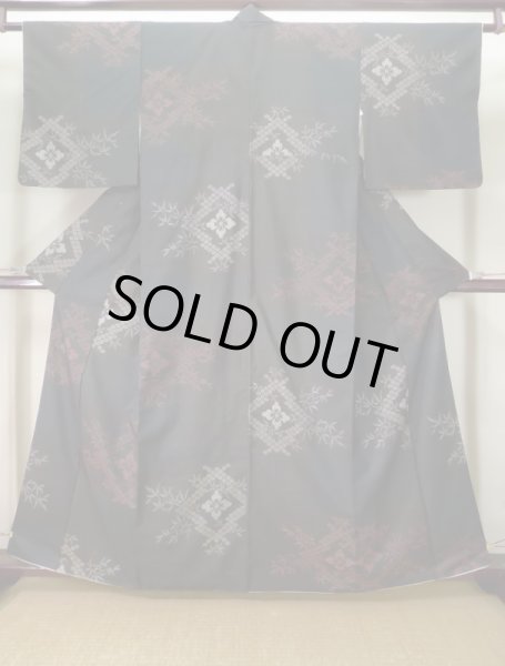 Photo11: CL1014G OSHIMA TSUMGI pongee (Grade B) and FUKURO OBI sash (Grade A) (11)