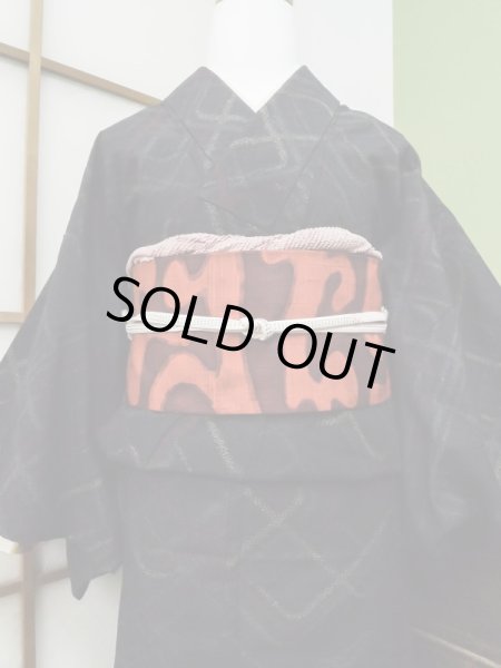 Photo4: CL1014I TSUMUGI pongee (Grade A) and NAGOYA OBI sash (Grade A) (4)