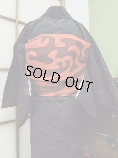 Photo5: CL1014I TSUMUGI pongee (Grade A) and NAGOYA OBI sash (Grade A) (5)