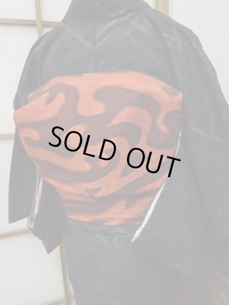 Photo7: CL1014I TSUMUGI pongee (Grade A) and NAGOYA OBI sash (Grade A) (7)