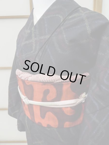 Photo8: CL1014I TSUMUGI pongee (Grade A) and NAGOYA OBI sash (Grade A) (8)