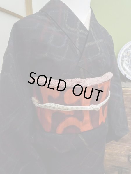 Photo9: CL1014I TSUMUGI pongee (Grade A) and NAGOYA OBI sash (Grade A) (9)