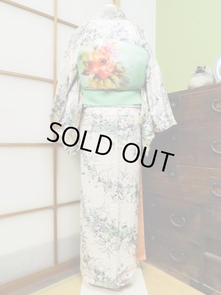 Photo2: CL1014J KOMON dyed (Grade A+) and NAGOYA OBI sash (Grade A) (2)